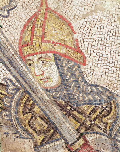 Ein Soldat mit einem Schwert (Mosaik) von Byzantine School